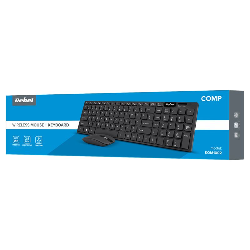 Kit Tastatura si Mouse Rebel Ws 300 cu baterie reincarcabila si USB