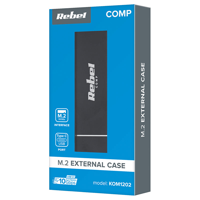 Rack Aluminiu Ssd M2 Tip C 3.1 Rebel Kom 1202 cu USB
