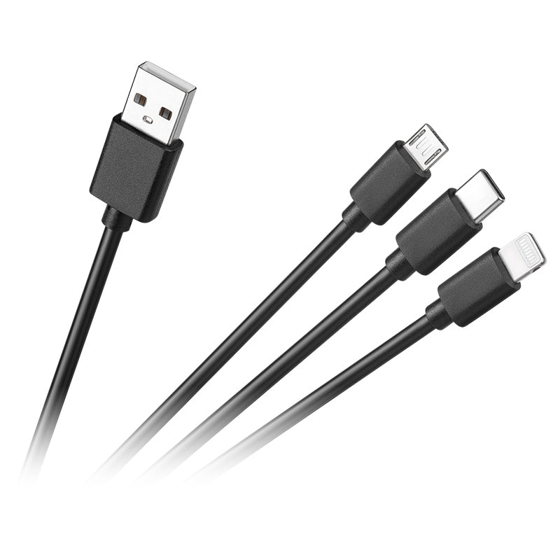 Cablu 3 in 1 Micro C Lightning Kpo 3945 cu USB