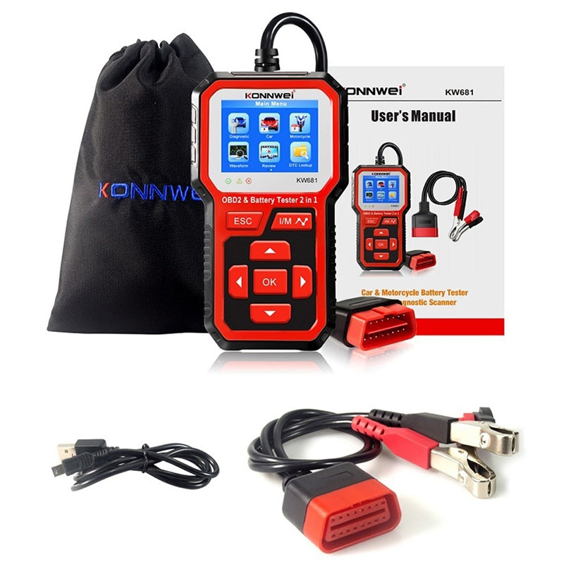 Multimetru Diagnoza Auto Obd2 Konnwei Kw 681 cu Internet WiFi, baterie reincarcabila si USB