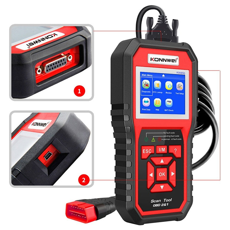 Multimetru Diagnoza Auto Obd2 Konnwei Kw 850 cu Internet WiFi si baterie reincarcabila
