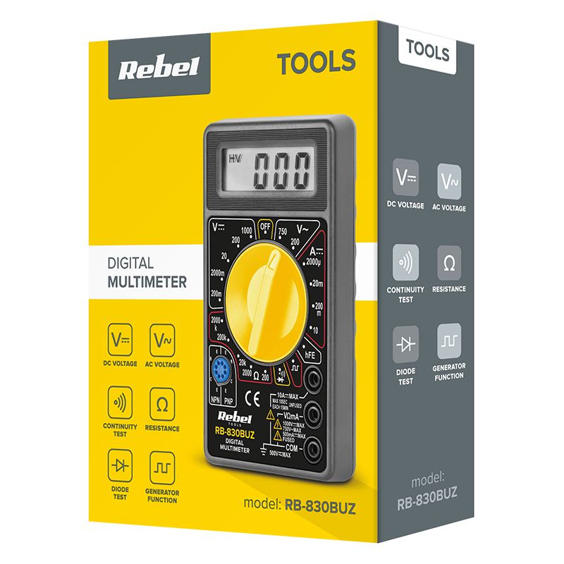 Multimetru Universal Rb-830buz Rebel cu baterie reincarcabila