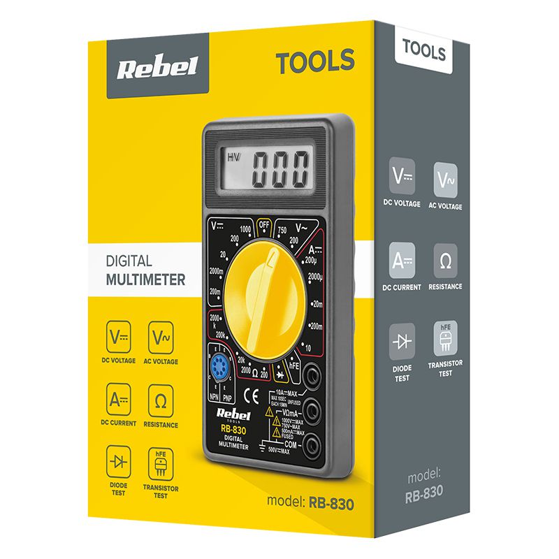 Multimetru Universal Rb-830 Rebel cu baterie reincarcabila