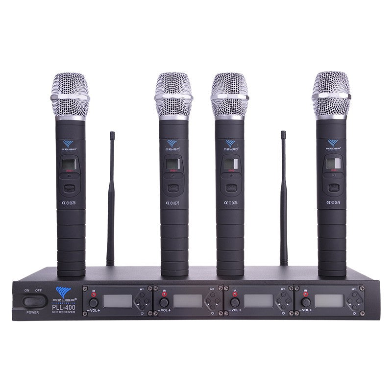 Statie 4 Microfoane Mana Uhf PLL 400 cu afisaj LCD