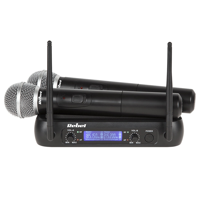 Set Doua Microfoane Vhf Rebel Mik 0141 cu radio FM