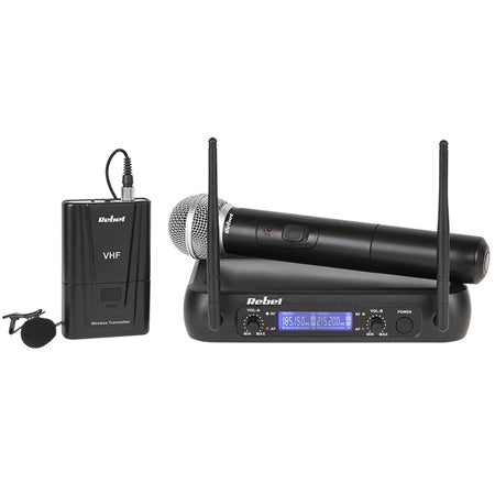 Set Doua Microfoane (mana + Clip) Vhf Rebel Mik 0142 cu radio FM