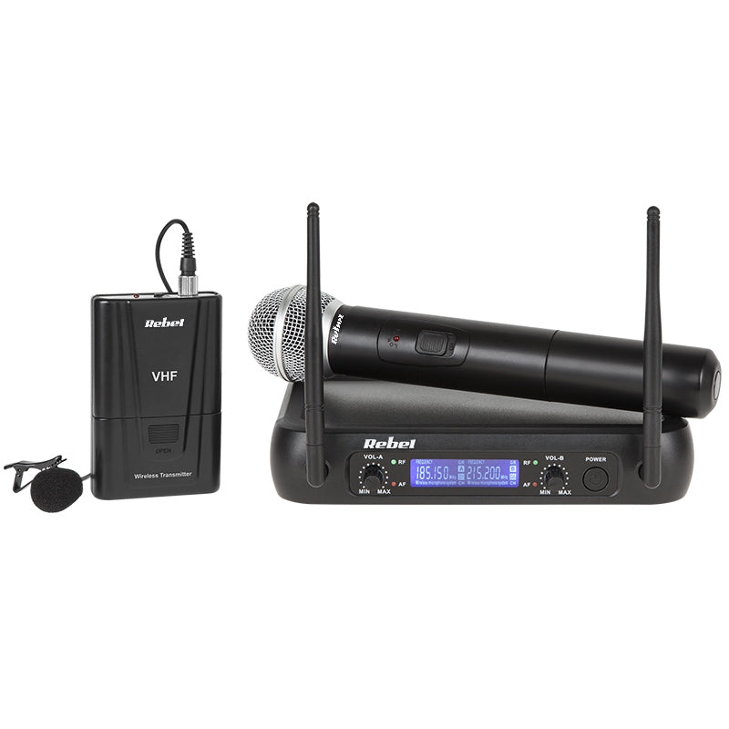 Set Doua Microfoane (mana + Clip) Vhf Rebel Mik 0142 cu radio FM