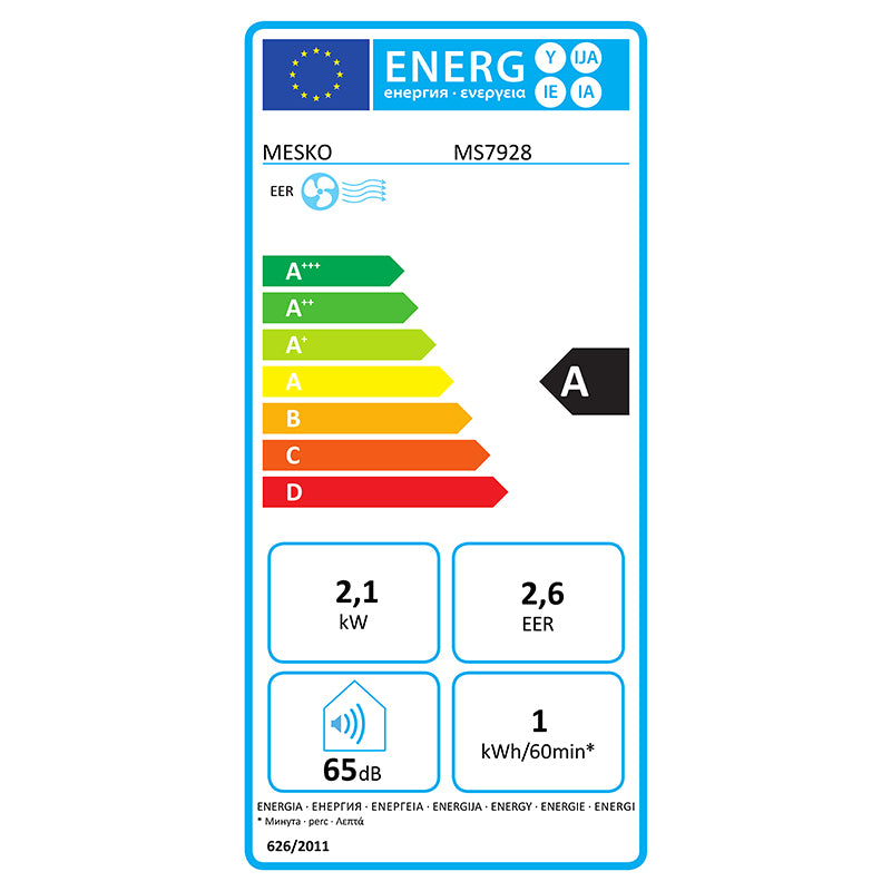 Aparat de Aer Conditionat Portabil 7000 Btu Mesko Ms 7928 cu afisaj LED, baterie reincarcabila si Telecomanda