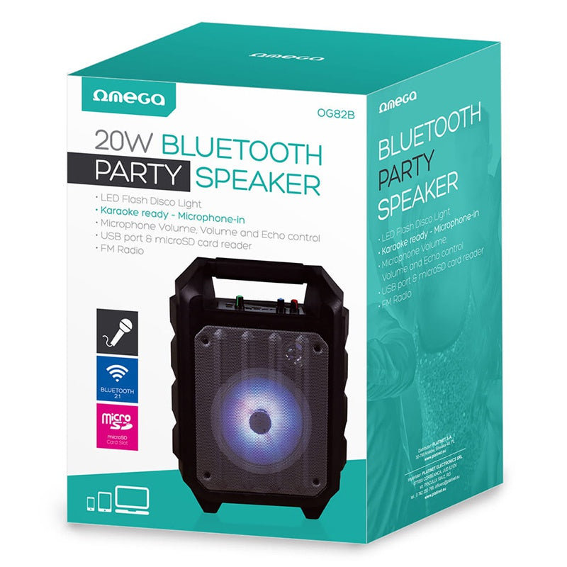 Boxa Portabila Omega Og 82b cu Bluetooth, radio FM, baterie 3000 mAh si AUX