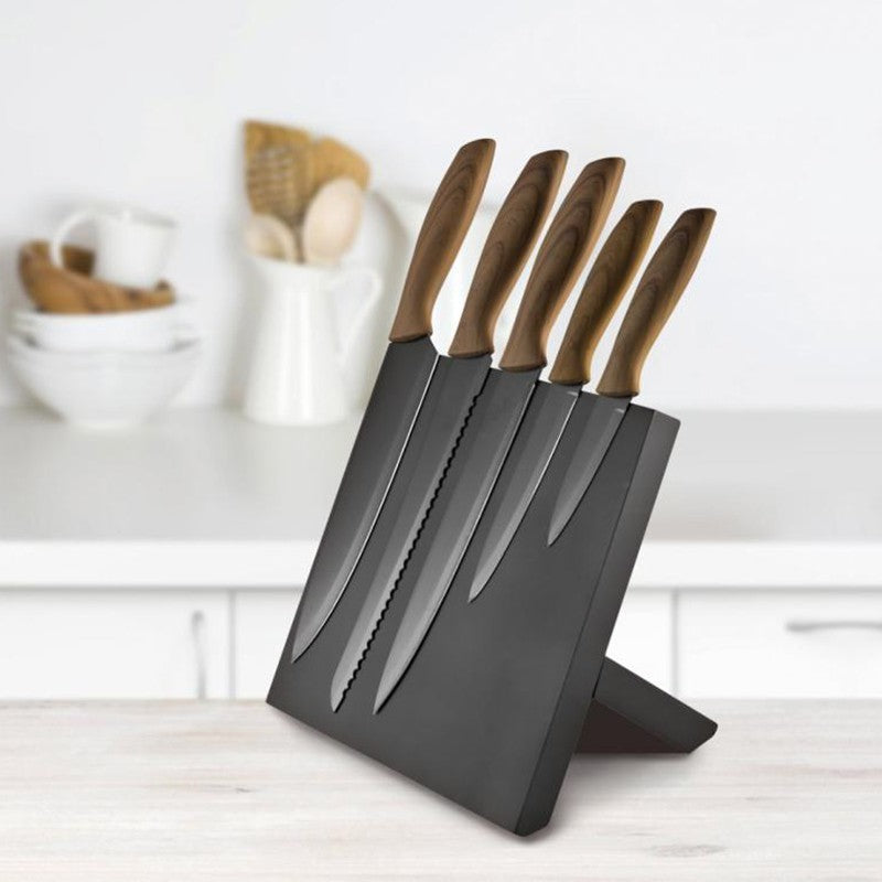 Set 5 Cutite cu Maner Lemn si