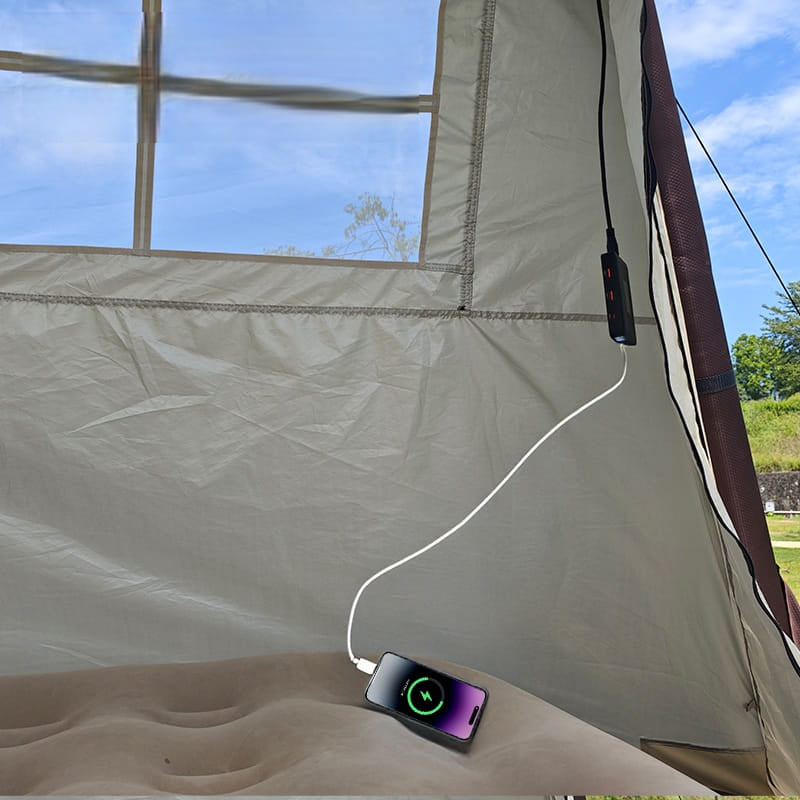 Cort Camping Solar 2-3 Persoane cu baterie 2000 mAh, USB si Rezistenta la Apa
