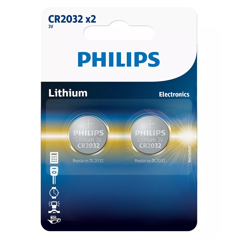 Baterie Lithium Blister 2 Buc Philips CR 2032 cu baterie reincarcabila