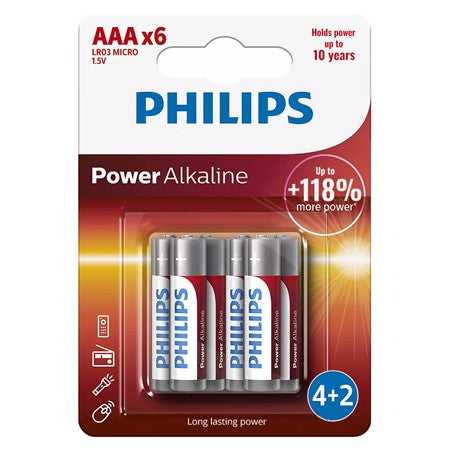 Baterie Power Alkaline Lr3 Aaa Blister 6 cu baterie reincarcabila