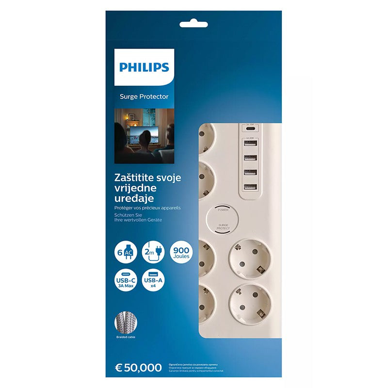 Prelungitor Surge Protector 6 Prize 2m 5 cu USB