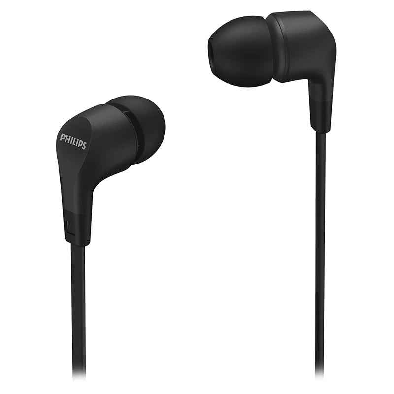 Casti In-Ear Philips TAE1105BK, Cu Fir, Microfon Integrat, Jack 3.5 mm, Bass Puternic, Negre