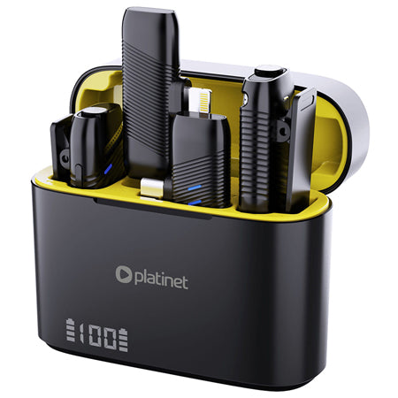 Microfon Lavaliera 2 in 1 Plmm 30 cu Bluetooth, baterie 500 mAh si USB