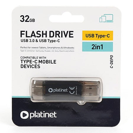 Flash Drive 3.0 si Type C-depo Platinet C 32gb cu USB