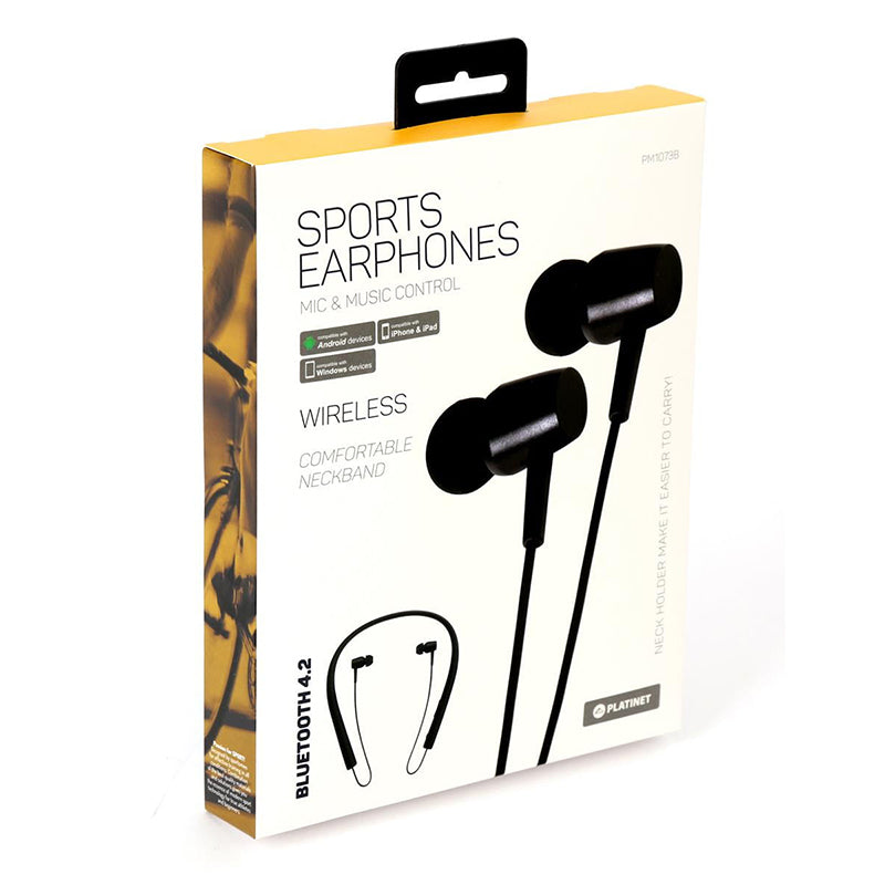 Casti In-ear V4.2 Pm 1073b cu Bluetooth, baterie 135 mAh si USB