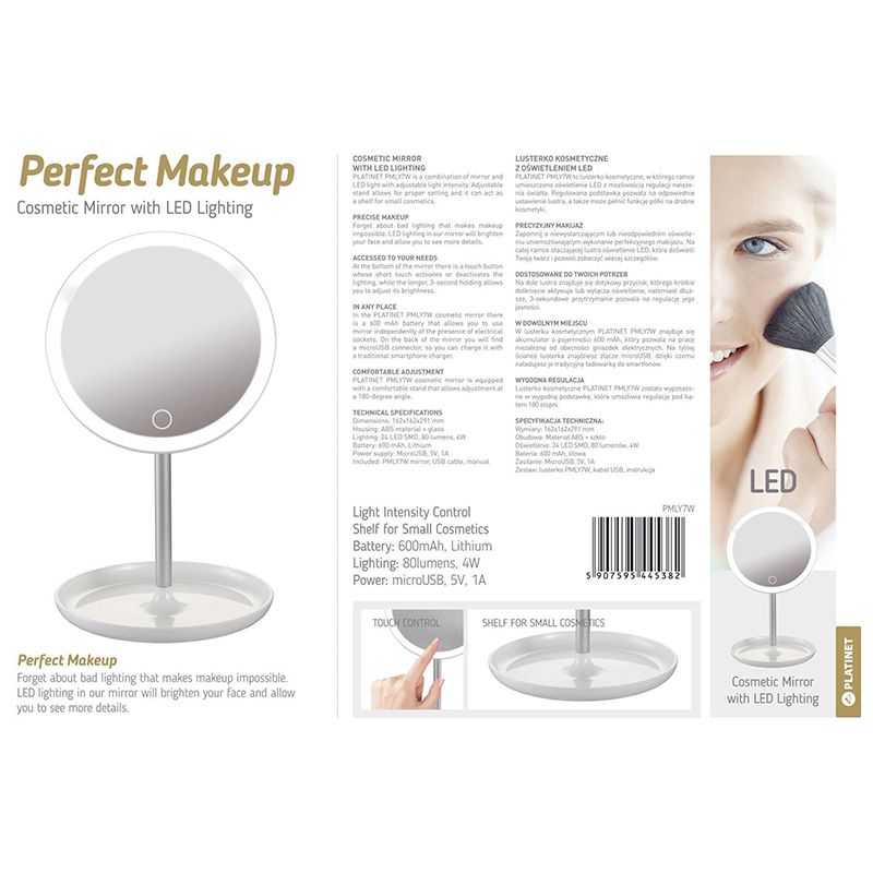 Oglinda Make-up cu LED Platinet