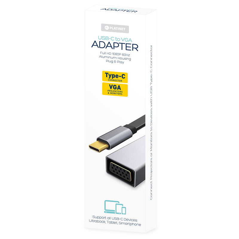 Adaptor Type C la VGA 60hz Platinet Mama 1080p cu USB