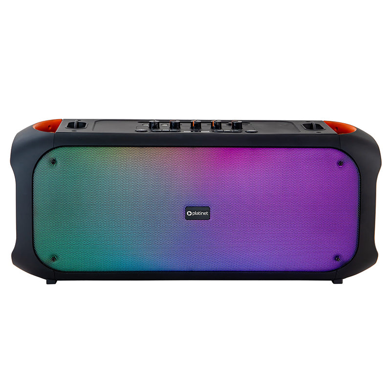 Boxa Boombox Light Fusion Platinet RGB 60W cu Bluetooth, radio FM, baterie 6000 mAh si AUX
