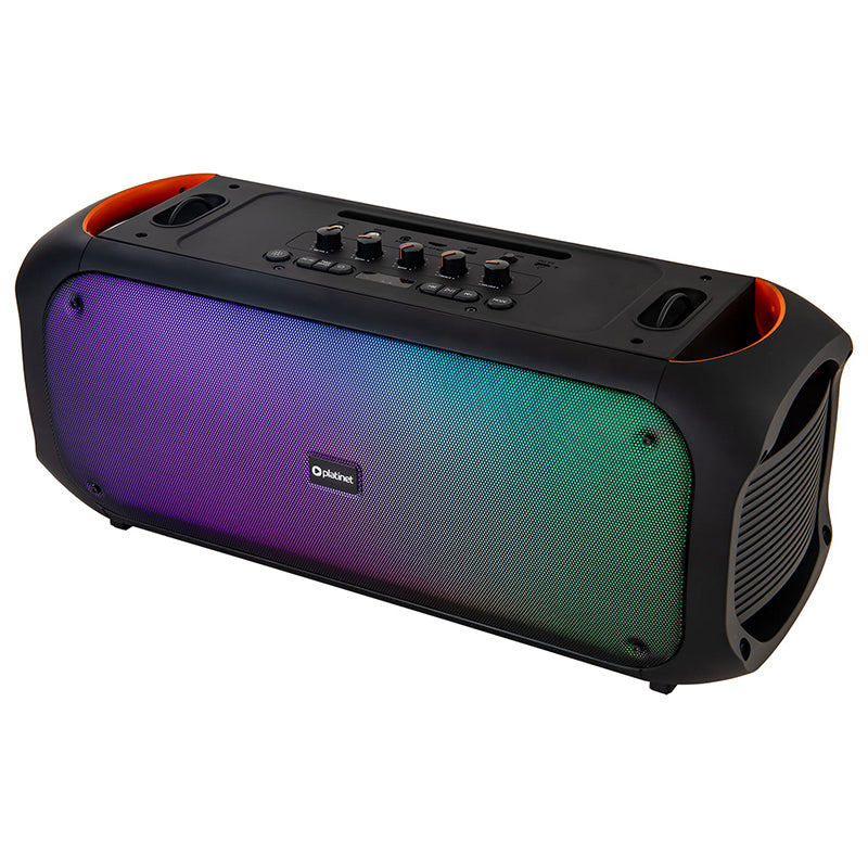 Boxa Boombox Light Fusion Platinet RGB 60W cu Bluetooth, radio FM, baterie 6000 mAh si AUX