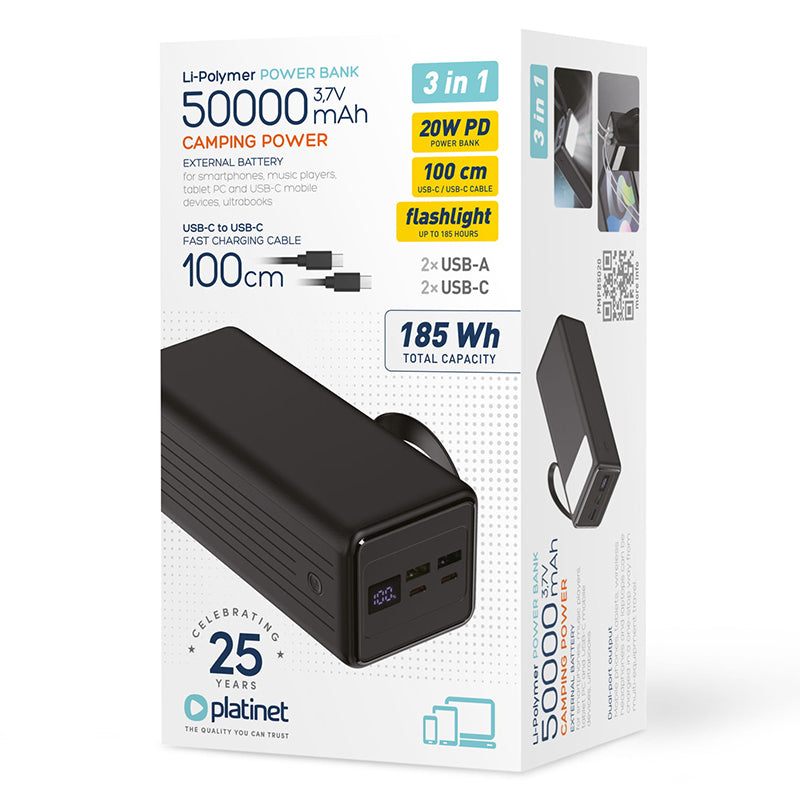 Power Pd Platinet Bank 50000mAh cu baterie 000 mAh si USB