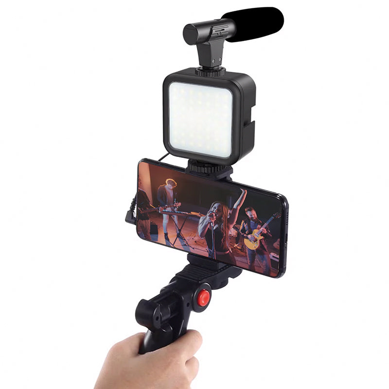 Set Vlogging 4in1 Platinet cu baterie reincarcabila si USB