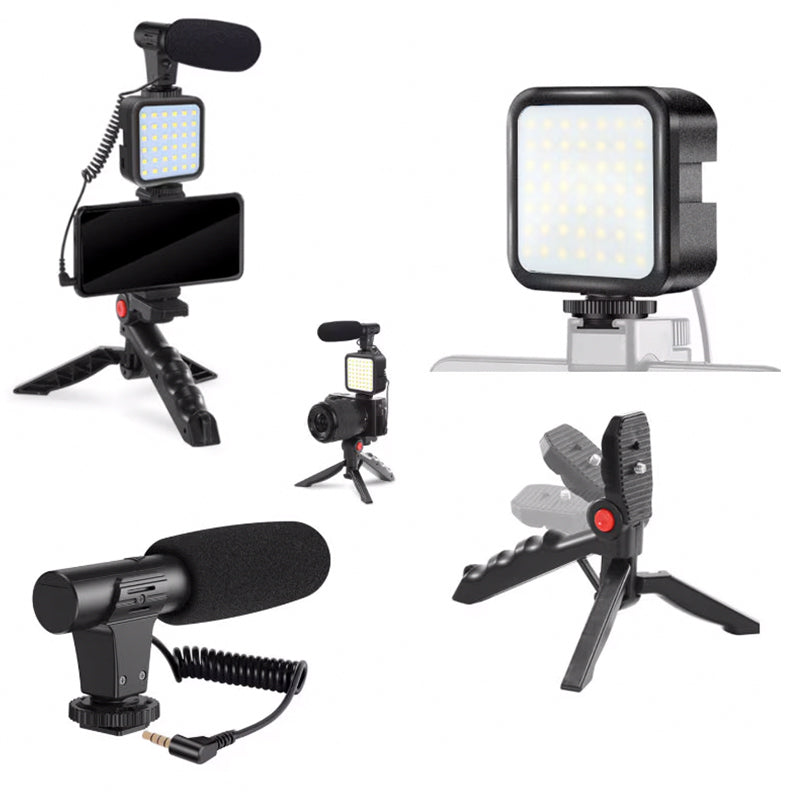 Set Vlogging 4in1 Platinet cu baterie reincarcabila si USB