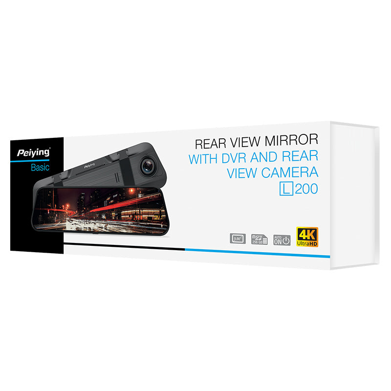 Dvr Auto si Camera Oglinda 4K Basic Peiying L 200 cu baterie 1000 mAh, USB si Card SD