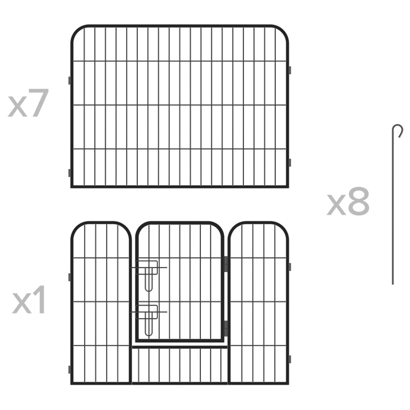 Tarc Modular pentru Caini 8 Panouri 80x60 Rebel
