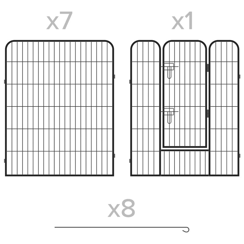 Tarc Modular pentru Caini 8 Panouri 80x100 Rebel