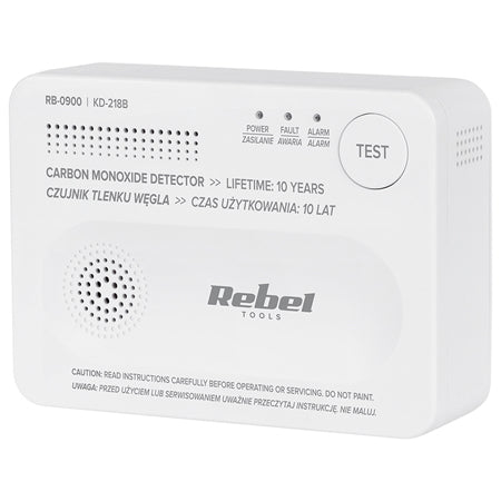 Detector Senzor Monoxid de Carbon Rebel cu alarma si baterie reincarcabila