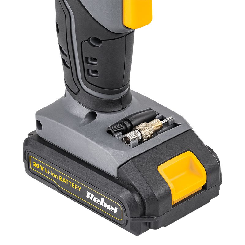 Compresor cu Acumulator Rebel cu afisaj LCD si baterie reincarcabila