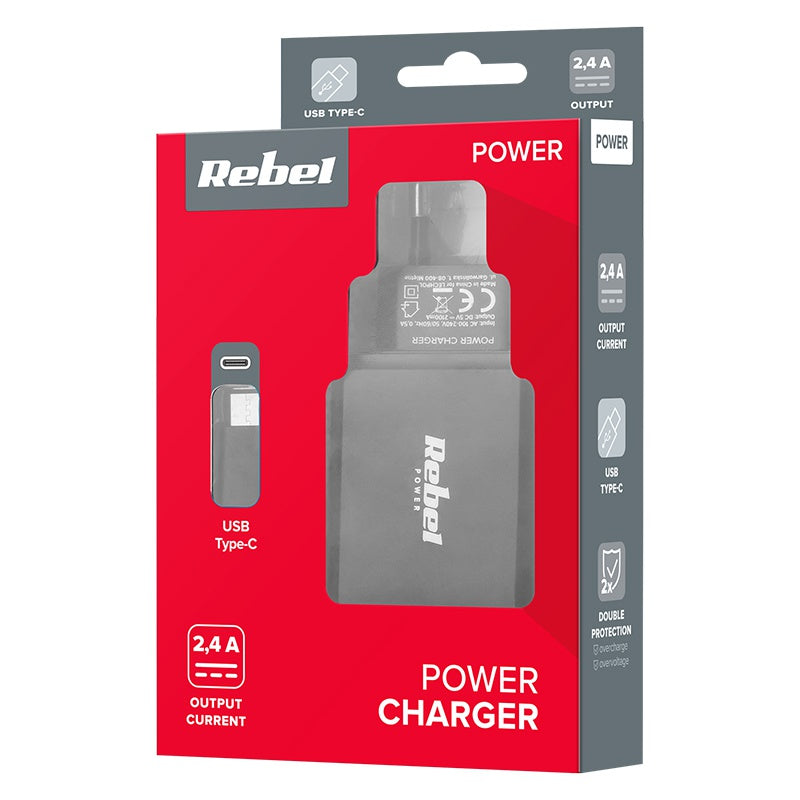 Incarcator Retea Tip Rebel C 2400ma cu USB