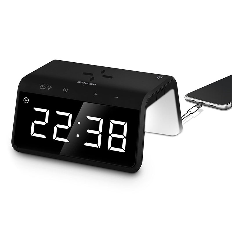 Ceas Digital cu Incarcare Sencor cu alarma, incarcare wireless, baterie reincarcabila si USB