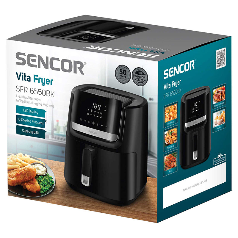Friteuza Digital Airfryer 6.5l Sencor cu alarma si afisaj LED