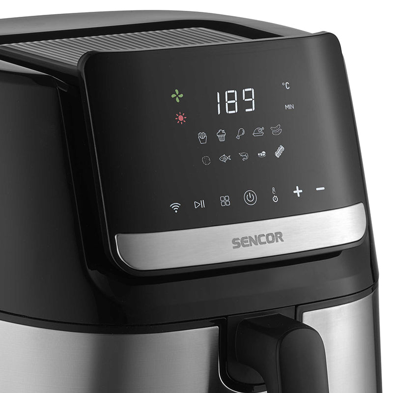 Friteuza Smart Digital Airfryer 6.5l Sencor cu DAB+, alarma si afisaj LED