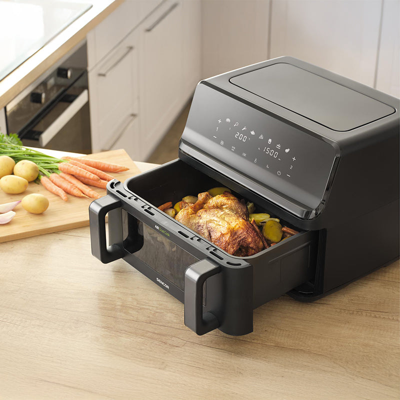 Friteuza Dubla Digital Airfryer 2x4.5 Sencor L 2700W
