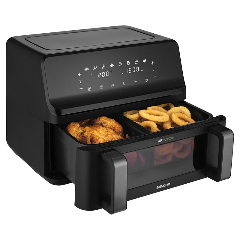 Friteuza Dubla Digital Airfryer 2x4.5 Sencor L 2700W