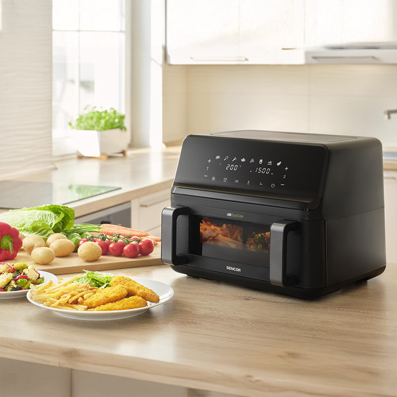 Friteuza Dubla Digital Airfryer 2x4.5 Sencor L 2700W