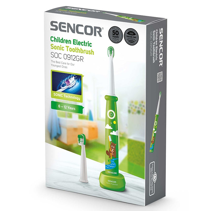 Periuta Electrica Sonica Copii Verde Sencor cu baterie reincarcabila si Rezistenta la Apa