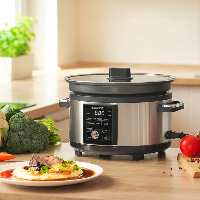 Slow Cooker 5.5l Sencor cu DAB+