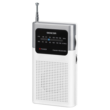 Mini Radio Portabil Alb Sencor cu radio FM