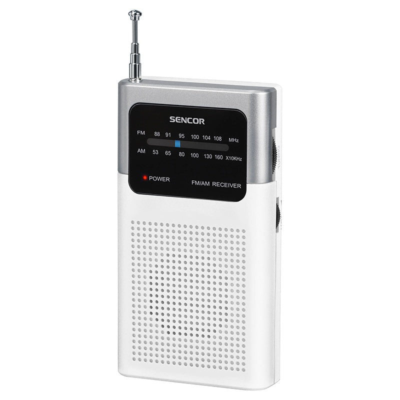 Mini Radio Portabil Alb Sencor cu radio FM
