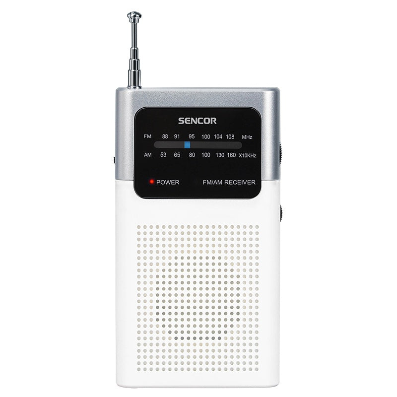 Mini Radio Portabil Alb Sencor cu radio FM