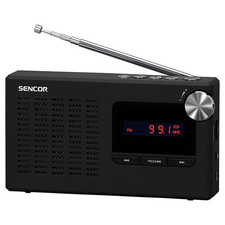 Radio Portabil PLL Slot Micro Sencor cu radio FM, baterie 800 mAh, AUX si USB