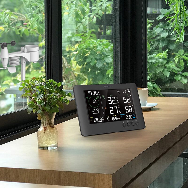 Statie Meteo Profesionala WiFi 7 in 1 Sencor cu alarma, Internet WiFi si baterie reincarcabila