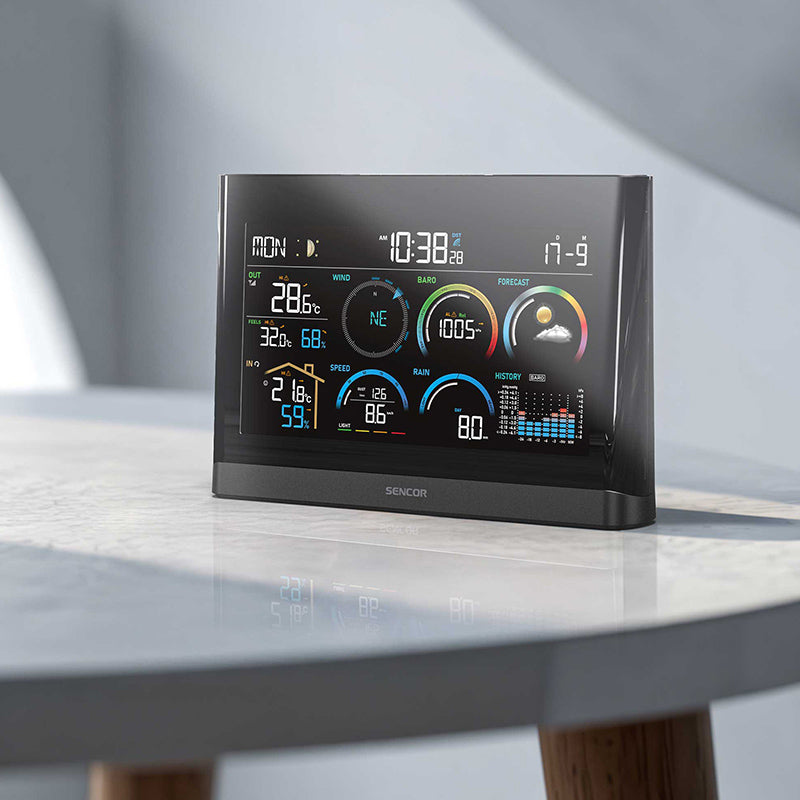 Statie Meteo Profesionala 5 in 1 Sencor cu alarma si baterie reincarcabila