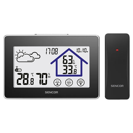 Statie Meteo Sencor Sws 2999 cu alarma, afisaj LCD si baterie reincarcabila